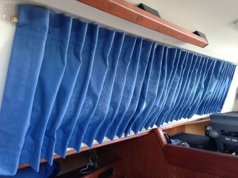 i almost started a whole new category for the experience of sewing these tricky, little boat curtains called “fml.” if ya don’t know that acronym, google it. it accurately describ… Boat Curtains, Yacht Ideas, Liveaboard Sailboat, Boat Interior Design, Sailboat Interior, Sailboat Living, Boat Restoration, Boat Interiors, Build Your Own Boat