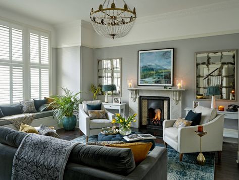 South West London - Transitional - Living Room - London - by Bergamot Interiors | Houzz UK Bedroom And Dressing Room, Formal Room, Bay Window Living Room, Waiting Room Design, London Living Room, Contemporary Lounge Chair, Sitting Room Decor, Period Living, Victorian Living Room