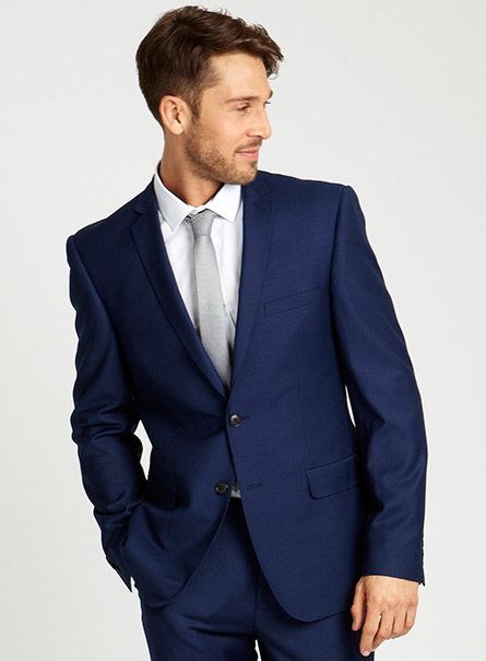 Mens Slim Fit Suits, Groom Blue Suit, Casual Groom Attire, Blue Tux, Groom And Groomsmen Suits, Wedding Royal, Blazer Outfits Men, Blue Suit Men, Blue Suit Wedding