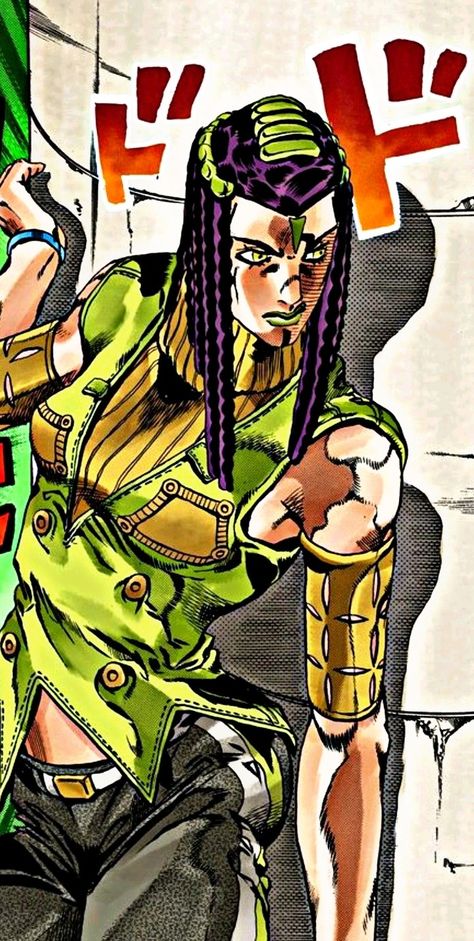 Hermes Costello, Hirohiko Araki, Jojo Jojo, Jojo Art, Green Dolphin, Anime References, Elvis Costello, Stone Ocean, Joseph Joestar