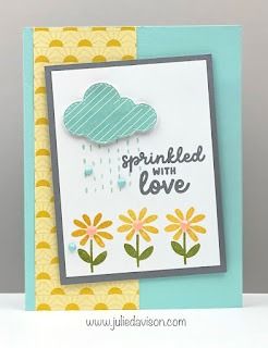 Stampin Up Bright Skies, Sprinkled With Love, Dsp Cards, Mini Cat, Homemade Greeting Cards, Easter Greeting, Nature Card, Rainbow Card, Card Layouts