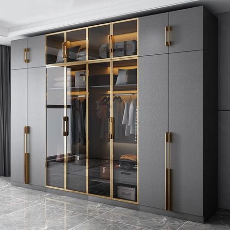 Contemporary Style Wood Wardrobe Soft Close Drawer Wardrobe Closet Wardrobe Design Interior, Modern Closet Designs, Smart Closet, Wardrobe Design Modern, Functional Wardrobe, Open Wardrobe, Wardrobe Door Designs, Minimalist Closet, Bedroom Interior Design Luxury