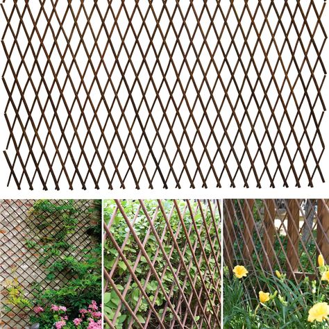 PRICES MAY VARY. WIDE APPLICATION:The willow lattice fence can widely used as fences,dividers,climbing plant supports,expandable door or trellis,ideal for indoor,outdoor, garden,patio,deck and backyard. QUALITY MATERIAL:Our willow trellis is made of 100% real willow wood, willow sticks is are about 1/4” to 3/8” thick,hand polished, no burr, stable, solid and stable structure. WIDELY USED: The expandable garden trellis is a perfect climbing plant support no matter short or tall plants. Also can b Willow Trellis, Lattice Fence Panels, Willow Sticks, Willow Fence, Climbing Plant Support, Willow Garden, Vine Trellis, Trellis Fence, Lattice Trellis