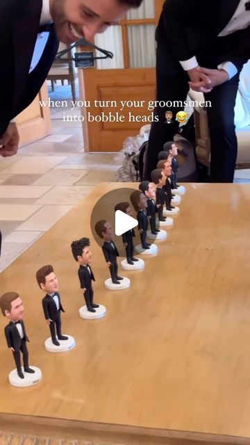 Wedding Planning Resource on Instagram: "AHH I would love to receive one of these! 🤣
Credit to @jakemiller 
Bobble heads from Go MiniMe on Etsy

#wedding #weddinginspiration #weddingideas #groomsmen #groomsmengift #weddingpresent #bridetobe #groomtobe #2024bride #giftideas #bobblehead #weddingplanning" Grooms Suits, Bobble Heads, Wedding Prep, Etsy Wedding, Bobble Head, Groomsman Gifts, Wedding Planning, Wedding Inspiration, How To Plan