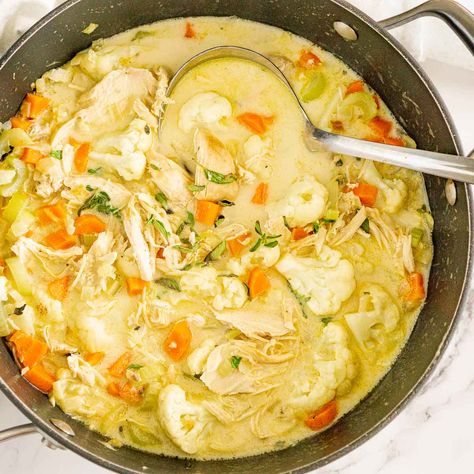 Chicken and Cauliflower Soup - Babaganosh Chicken And Cauliflower Soup, Coliflower Soup, Chicken Cauliflower Soup, Cauliflower Chicken Soup, Vegan Carrot Soup, Chicken And Cauliflower, Gluten Free Soup Recipes Glutenfree, Cauliflower Chicken, Coconut Milk Chicken