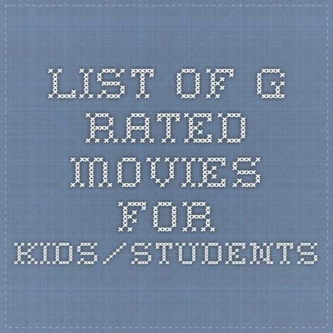 List of G-Rated Movies for Kids/Students Short Movies For Kids, Netflix Movies For Kids, Kid Friendly Movies, Abc Countdown, School Movies, Recess Games, Movies For Kids, Film Class, Job Skills