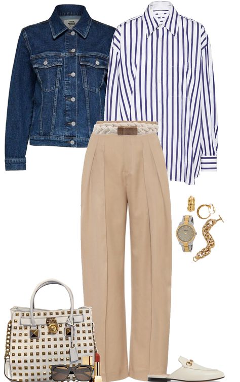 From my Stylebook Looks Beige Jeans Outfit Casual, Tan Pants Outfit, Minimalist Wardrobe Women, Khakis Outfit, Spring Summer Capsule Wardrobe, Modest Casual Outfits, Plus Size Fall Outfit, Fashion Capsule Wardrobe, Tan Pants