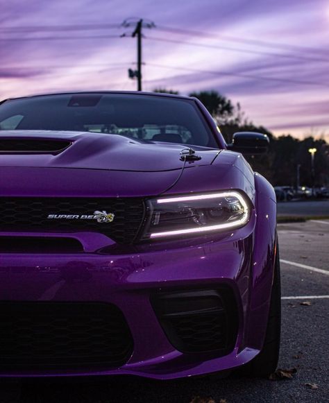 Hellcat Srt Charger, Purple Dodge Charger, Purple Hellcat, Purple Car Interior, Hellcat Charger, Hellcat Srt, Dodge Charger Sxt, Dodge Charger Hellcat, Charger Srt Hellcat