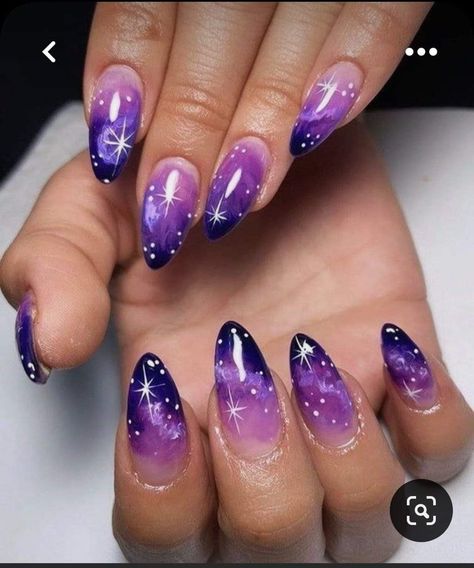 Galaxy Nail Art, Witchy Nails, Purple Nail Art, Magic Nails, Purple Nail Designs, Beauty Nails Design, Galaxy Nails, Purple Nails, Nail Manicure