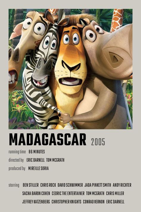 Madagascar Movie Poster, Madagascar Movie, Eye Movie, Movie Character Posters, Cedric The Entertainer, Scooby Doo Movie, Animated Movie Posters, Animal Print Background, Iconic Movie Posters