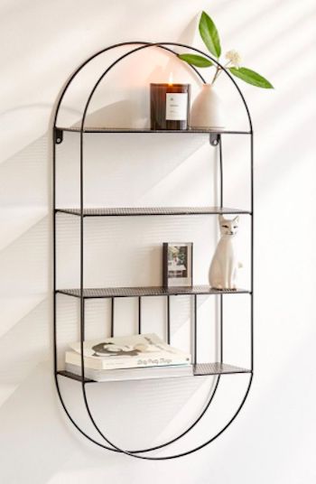 Oval Shelf, Wire Wall Shelf, Unique Wall Shelves, Glass Shelves Decor, Metal Wall Shelf, Floating Shelves Bedroom, Shelf Floating, Metal Wall Shelves, Floating Wall