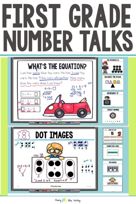 Number Talks First Grade Free, Eureka Math Centers 1st Grade, Illustrative Mathematics 1st Grade, Reveal Math First Grade, I Ready Math First Grade, Number Talks First Grade, Math Routines, Math Talks, Elementary Math Lessons