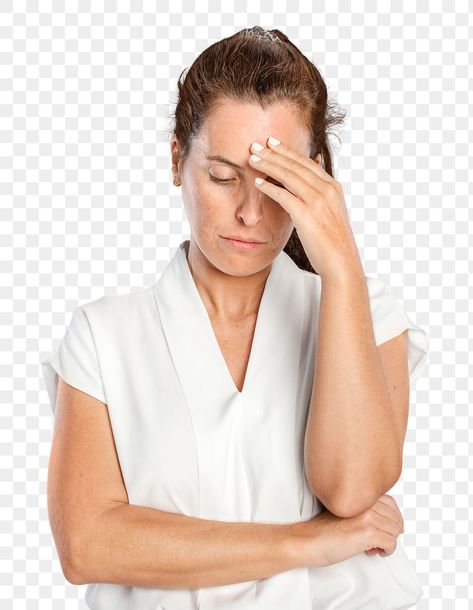 Tired Person, Woman Png, Touching Herself, Headache, Mockup, Mock Up