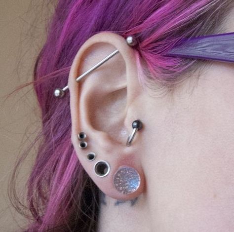 Guys Ear Piercings, Ear Stretching, Ear Piercing Ideas, Cool Ear Piercings, Multiple Ear Piercings, Cool Piercings, Ear Piercings Cartilage, Piercing Inspo, Industrial Piercing