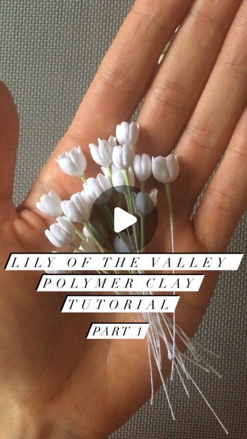 Clay Flowers | Inese Veismane on Instagram: "How to create a lily of the valley bloom out of soft polymer clay. ✨Part 1✨  Don’t miss out on Part 2 and other #polymerclaytutorials   #lilyofthevalley #decoclay #handmadeflowers #maylily #artobject #seasonspoetry #tutorialvideo #floralartistry #ilovecrafts #craftlife #speedart #mixedmediaartwork #madetocreate #contemporarycrafts #contemporarycraft #yourartspace #curated_nature #isolationcreation #polymerclaycreations #polymerclayartist #polymerclaytutorial #clayflowers_cooleblume" Clay Lily, Lily Of The Valley Flowers, Clay Jewellery, Fun Easy Crafts, January 19, Polymer Clay Flowers, Contemporary Crafts, Mixed Media Artwork, Clay Flowers