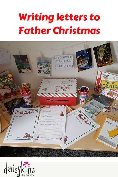 Letter To Father, Christmas Card Writing, Christmas Movie Night, Christmas Writing, Writing Station, Writing Area, Preschool Art Activities, Preschool Christmas, Christmas Classroom