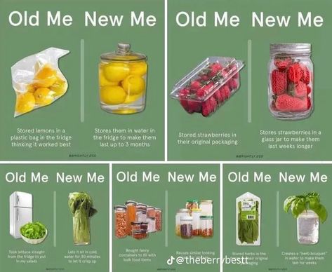 Old Me New Me, Food Saver Hacks, Healthy Fridge, Produce Storage, Prevent Food Waste, Amazing Food Hacks, Fruit And Vegetable Storage, Storage Tips, Food Saver