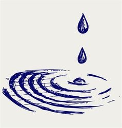 Rain drops in the water Royalty Free Vector Image Moving Water Drawing, Water Movement Drawing, Water Easy Drawing, Water Sayings, Rain Drops Drawing, Rain Drop Tattoo, Water Drawing Simple, Water Drawing Easy, Drawings Of Water