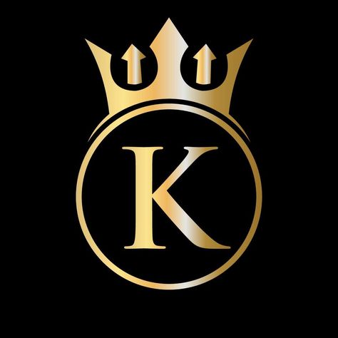 Luxury Letter K Crown Logo. Crown Logo for Beauty, Fashion, Star, Elegant Sign K Crown Logo, Logo For Beauty, Alphabet Letters Images, K Logos, Letter Art Design, Crown Logo, Fashion Star, Letter K, Star Logo