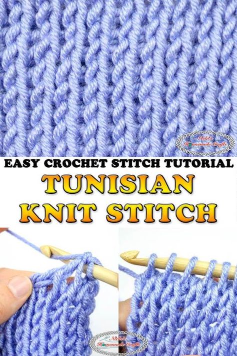 Learn how to crochet the Tunisian Knit Stitch with this easy to understand Photo and Video Tutorial. #free #crochet #pattern #tunisian #tunisiancrochet #crochettutorial #knit #knitstitch #crochetpattern #freecrochetpatterns #tutorial #photo #video Tunisian Knit Stitch, Tunisian Stitches, Crochet Tunisian, Tunisian Crochet Patterns, Tunisian Crochet Stitches, Crochet Knit Stitches, Easy Crochet Stitches, Crochet Simple, Learn How To Crochet