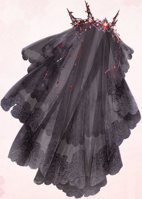 Blood Crown could be obtained through a Recharge. A black veil with a crown that has multiple layers with a rose pattern on each layer. On the top of the veil, there is a crown with some noticeable thorns and red gems. There is red and gold on the strands. Blood Crown is part of the Pigeon suit Blood Beckon. The other parts of this suit are Moon Song, Blood Flame, Awakening Power, Burning Gauze, Cross Carving, Tempting Brew, Broken Rose, Deep Dream and Peak of Divine n Devil. There is an alterna Blood Crown, Veil Pattern, Broken Rose, Pink Veil, Red Gems, Roses Dress, Layered Veil, Veil Styles, Moon Song