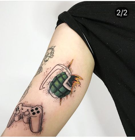 Bkdk Tattoo, Kirishima Tattoo Ideas, My Hero Academia Tattoos, Bakugo Tattoo Ideas, Mha Tattoos Simple, Bakugou Tattoo, Bakugo Tattoo, My Hero Academia Tattoo Ideas, Mha Tattoos