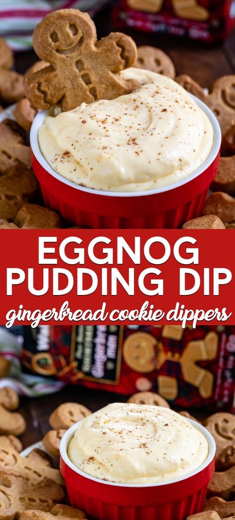 Eggnog Dip, Pudding Dip, Eggnog Pudding, Easy Pudding, Sweet Dip, Eggnog Recipes, Sweet Dips, Egg Nog, Dessert Dips