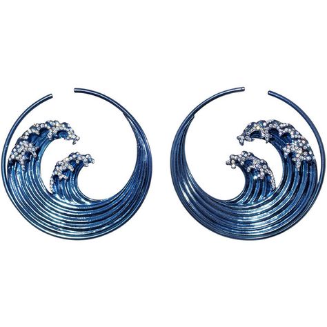 Hokusai Blue Wave Earrings ($7,900) ❤ liked on Polyvore featuring jewelry, earrings, blue jewelry, earring jewelry and blue earrings General Gift Ideas, Wave Earrings, Blue Jewellery, Crystal Drawing, Wave Jewelry, Accessories Blue, Swag Girl Style, Color Earrings, Jewelry Blue