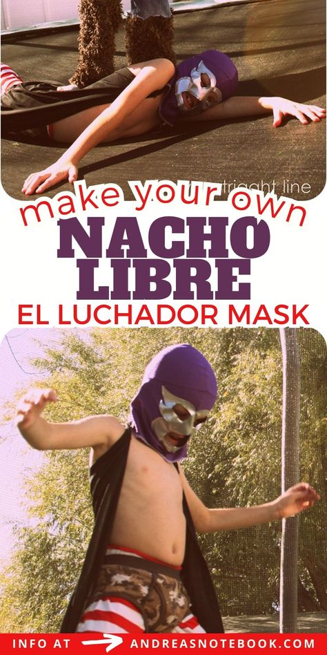 Diy Luchador Mask, Nacho Libre Mask, Nacho Libre Costume, Wrestling Headgear, Nacho Libre, Mexican Wrestler, Halloween Costume Inspiration, Face In Hole, Recipes Tutorials