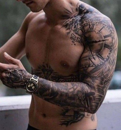 Shoulder Piece Tattoo, Family Sleeve Tattoo, Family Tattoos For Men, Unique Half Sleeve Tattoos, Shoulder Sleeve Tattoos, Full Sleeve Tattoo Design, Men Tattoos Arm Sleeve, Mens Shoulder Tattoo, Clever Tattoos