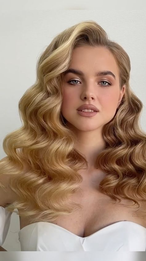 Natalia Zakharova | 🔥 Hollywood waves tutorial 🔥 #weddinghairstyles #weddinghairideas #hairstyles #hairstyletutorial #hairstylevideo #haircollection #hairdos... | Instagram Vintage Waves Wedding Hair, Wedding Beach Waves, Hollywood Waves Tutorial, Hollywood Waves Hairstyle, Old Hollywood Glamour Hair, Hollywood Waves Wedding, Hollywood Glamour Hair, Red Hair Inspiration, Waves Tutorial