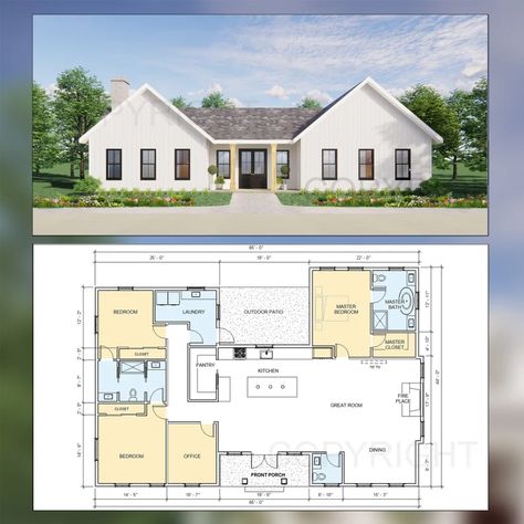 Twin Peaks Modern Farmhouse House Plan Design 3 Bed 2.5 Bath - Etsy Grilling Porch, Concept Plan, Custom Floor Plans, Outdoor Grilling, Cottages And Bungalows, Custom Home Plans, Farmhouse House, Modern House Plan, Up House