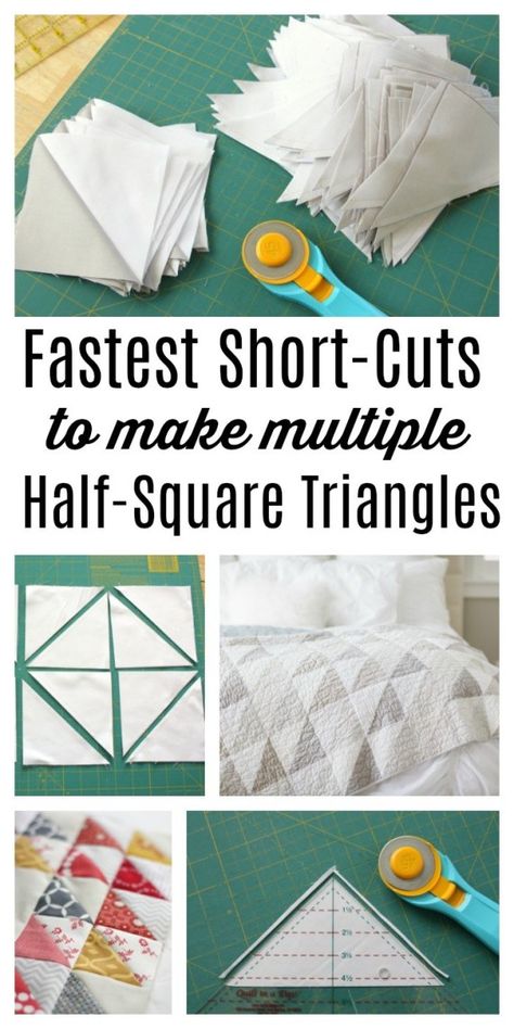 Half Square Triangle Quilts Pattern, Diary Of A Quilter, Triangle Quilt Pattern, Baby Quilt Tutorials, Projek Menjahit, Amy Smart, Quilt Modernen, Half Square Triangle Quilts, Video Tips