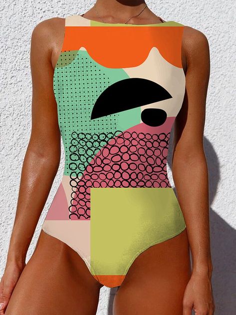 One Piece Swimsuits 2020, Large Size Swimwear, Comfortable Swimwear, Retro Bathing Suits, Orange Swimsuit, Suit Swimsuit, High Neck Sleeveless, Design Del Prodotto, Swimsuits High Waisted