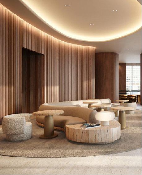 Lobby Seating, Lobby Interior Design, Lounge Interiors, Lobby Lounge, Hotel Lounge, Lobby Interior, Frank Gehry, Lobby Design, Lounge Design