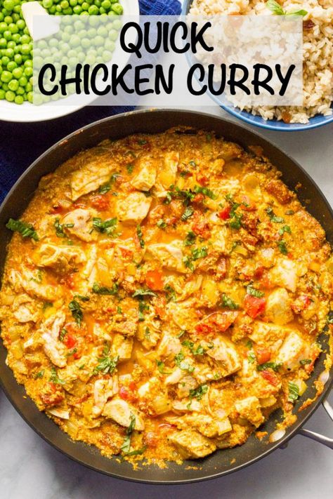 Quick chicken curry is an easy, one-pan recipe that’s ready in just 15 minutes -- perfect for a busy weeknight dinner! #curry #chicken #easydinner #easyrecipe Quick Chicken Curry, Murgh Makhani, Food On The Table, Pan Recipe, Quick Chicken, Curry Dishes, Gluten Free Recipes For Dinner, Curry Chicken Recipes, Family Food