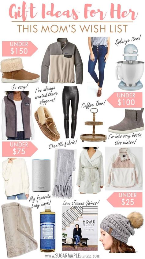 Gift Ideas for Her - This Mom's Wish List - Christmas Gift Ideas for Women - Birthday Gift Ideas Women - Spanx Leather Leggings - UGG boots - Madewell Jeans - Patagonia Fleece #giftideas #giftsforher #womensgifts #momgifts #giftguide #christmasgifts Birthday Wishes For Women, Birthday Wishes For Mom, Birthday Wishes For Kids, Gifts For Moms, My Wish List, Notes Gift, Gift Ideas For Her, Nails Polish, Ideas Birthday