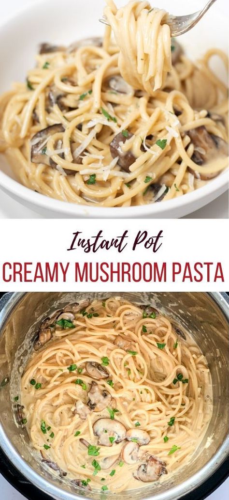 Vegetarian Mushroom Recipes, Creamy Cheese Sauce, Curry Pasta, Instant Pot Pasta Recipe, Creamy Mushroom Pasta, Mushroom Recipe, Vegetarian Indian, Mushroom Pasta, Instant Pot Dinner Recipes