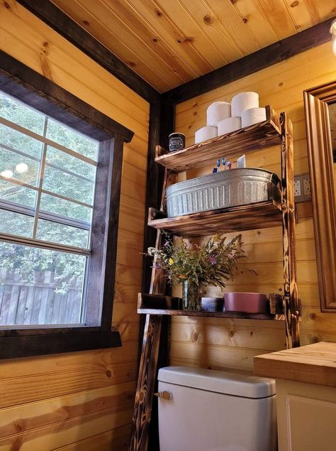 Pine walls with dark trim Shiplap With Dark Wood Trim, Pine Bathroom Walls, Knotty Pine Walls With Dark Trim, Cabin With Painted Walls, White Pine Walls Interiors, Knotty Pine Walls With Black Trim, Painted Log Cabin Interior Wood Walls, Pine Walls Living Room, Cedar Interior Walls