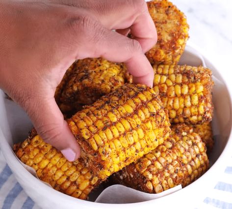 Easy Cajun Fried Corn Wingstop Copycat Recipe Wing Stop Cajun Corn Recipe, Cajun Corn On The Cob Wingstop, Wingstop Corn, Cajun Corn Recipe, Cajun Fried Corn, Fried Corn Recipe, Garlic Parmesan Wings Recipe, Parmesan Wings Recipe, Fried Corn Recipes