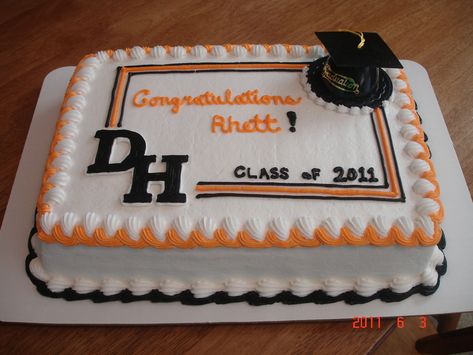 All buttercream (except the hat).  The letters D and H are frozen buttercream transfers. Graduation Sheet Cake Ideas, Graduation Sheet Cakes, Sheet Cake Ideas, Graduation Cake Designs, Graduation Party Cake, Sheet Cake Designs, Phd Graduation, Cake Central, Graduation Cake