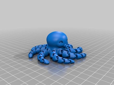 Cute Mini Octopus by McGybeer - Thingiverse Cool 3d Prints, Mini Octopus, Useful 3d Prints, Cnc Software, 3d Printed Objects, 3d Printer Projects, 3d Printing Projects, Cnc Projects, 3d Printer