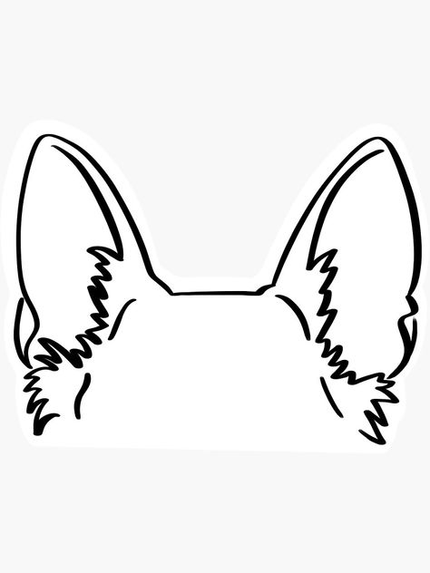 Blue Heeler Outline Tattoo, German Shepherd Ears Tattoo Outline, German Shepherd Ears Tattoo, Blue Heeler Tattoo, Heeler Tattoo, German Shepherd Tattoo Outline, German Shepherd Tattoos, Dog Ear Outline Tattoo, Ear Outline Tattoo