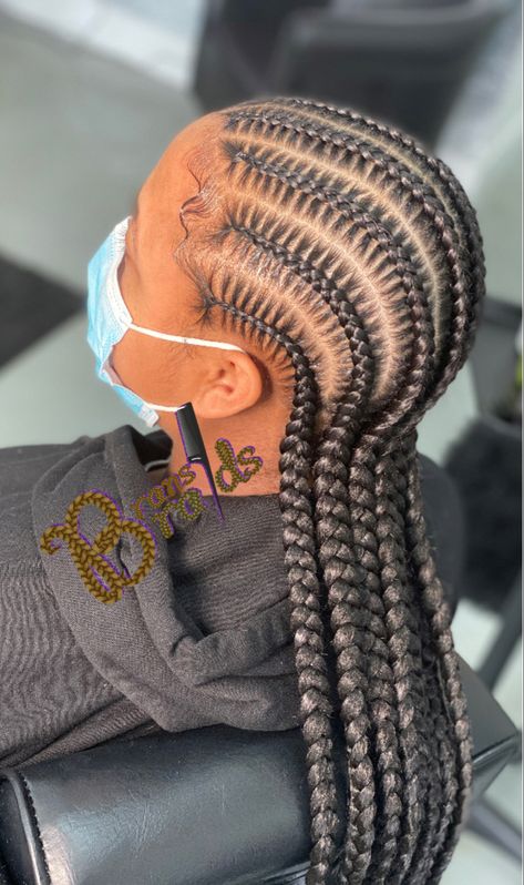 Stitch Lines Cornrows, Stitch Lines Hairstyle, Protective Style Braids, Cornrows Natural Hair, Protective Braids, Barbie Cartoon, Cute Braided Hairstyles, Braided Cornrow Hairstyles, Stitch Braids