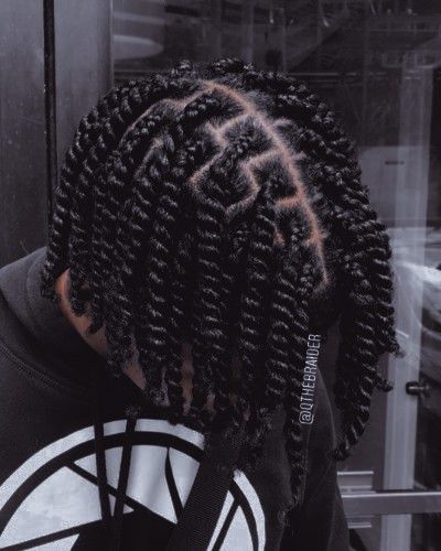 Jumbo Two Strand Twists Men, Men Long Hairstyles Black Man, Puzzle Piece Parts In Braids, Black Stud Hairstyles, Braided Hairstyles For Studs, Protective Styles For Natural Hair Men, Stud Twist Hairstyles, Stud Haircut Black, Braids For Studs