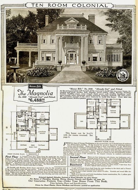 Sears Magnolia in Syracuse! | Sears Modern Homes Sears House, Sears Kit Homes, Vintage House Plans, Sims House Plans, Casa Vintage, House Blueprints, Sims 4 Houses, Sims House, Sims Mods