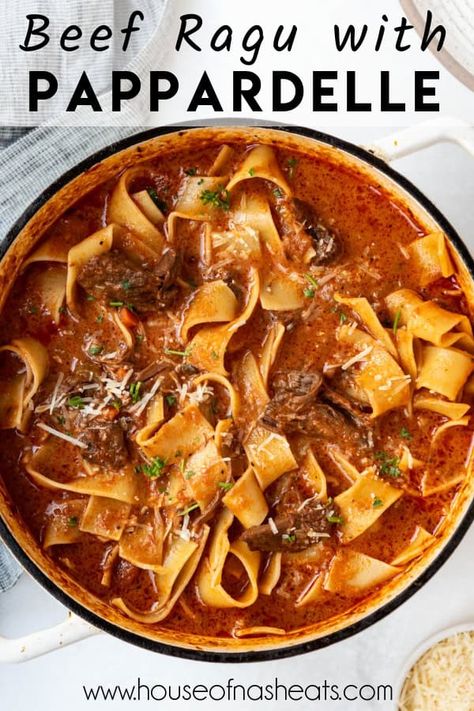 This beef ragu recipe features tender beef chuck roast in a rich tomato sauce, served over your favorite pasta! It's the ultimate comfort food for your whole family, perfect for a busy weeknight or special occasion! Chuck Roast Spaghetti Sauce, Meat Ragu Recipe, Italian Chuck Roast Recipes, Recipes Using Chuck Roast Meat, Chuck Roast Ragu, Chuck Beef Recipes, Best Chuck Roast Recipe, Beef Blade Roast, Ragu Sauce Recipes