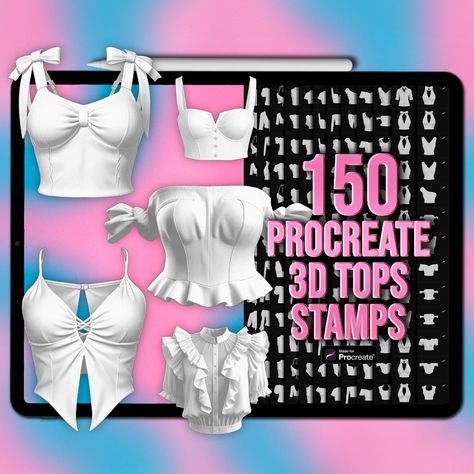 3D Procreate tops stamps | Procreate clothing stamps | 3D top Procreate stamps Procreate Templates Free, 3d Procreate, Digital Stamps Free, Free Procreate, Procreate Stamps, Procreate Brushes, Oct 11, Stamp Making, Holiday Deals