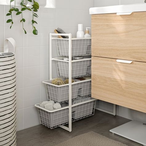 You can use this smart insert as a divider in drawers. Fits perfectly in BOAXEL and JONAXEL mesh baskets to keep smaller things well organised. FÅNGGRÖDA insert with compartments -48x18x14 cm Small Bathroom Storage Ikea, Cute Flat Decor, Bathroom Storage Small Bathrooms, Cute Ikea Finds, Jonaxel Ikea Hack, Smart Storage For Small Spaces, Small Home Storage, Small Spaces Organization, Organization For Small Spaces