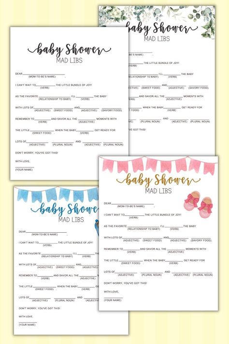 Madlibs Kids Free, Free Baby Shower Games Printables Zazzle, Baby Shower Mad Libs Free Printables, Babyshowergames Free Printable, Free Printables Baby Shower Book Games, Baby Shower Mad Libs, Baby Shower Checklist, Baby Shower Party Games, Mad Libs